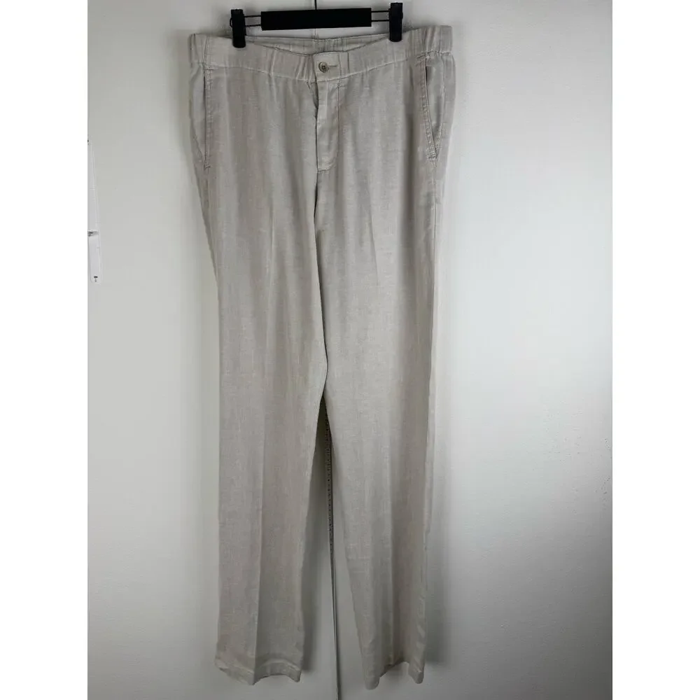 Tommy Bahama Linen Blend Casual Pants Beige Large 35